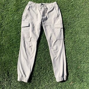 Mens beige cargo jogger pant